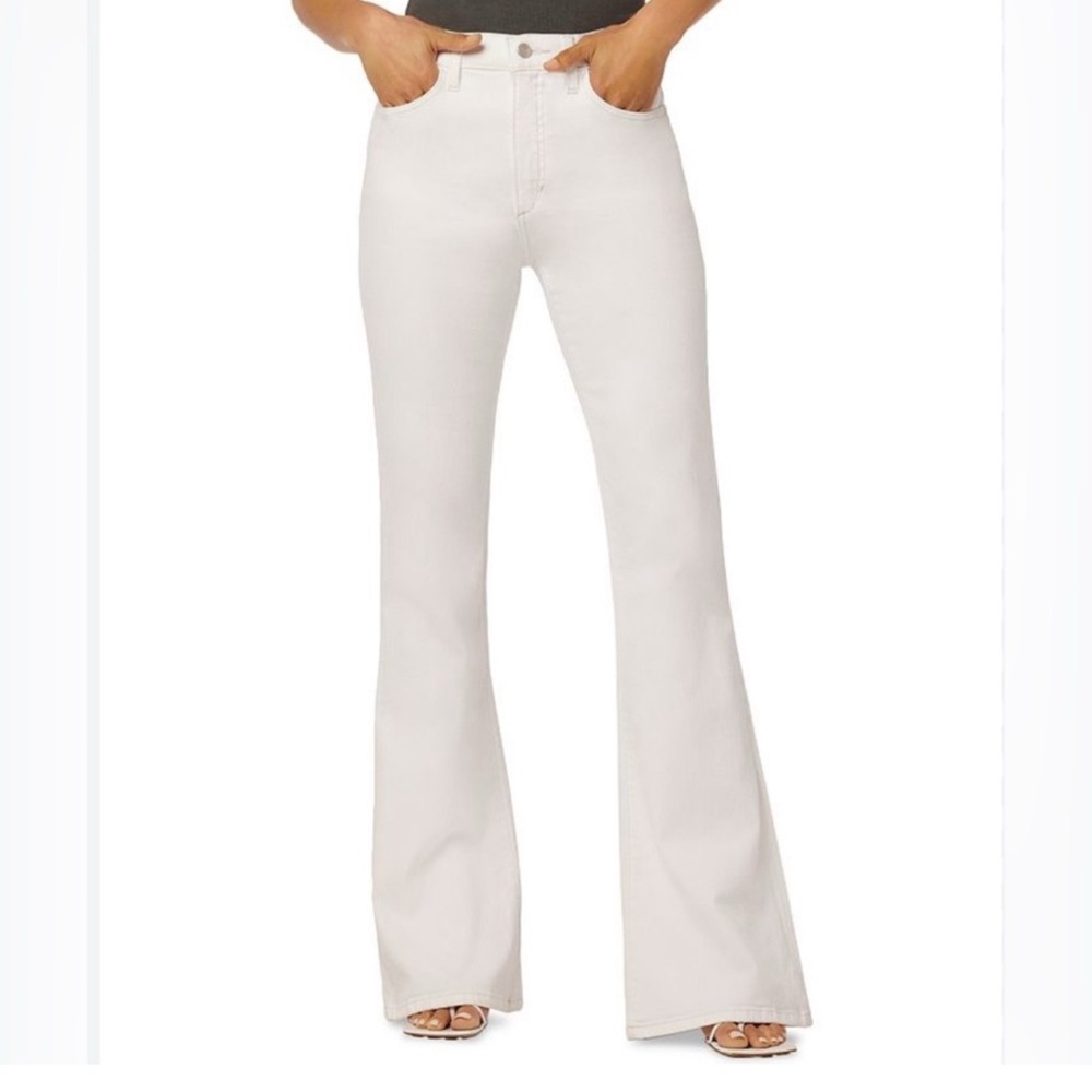 Joe's Jeans Women's White High-Rise Wide Leg Flare Jeans